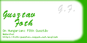 gusztav foth business card